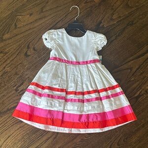 Carters valentines White and Pink Striped Kids Dress